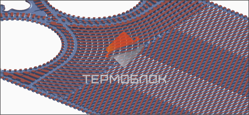 Моделирование точек контакта в пластинчатом теплообменнике